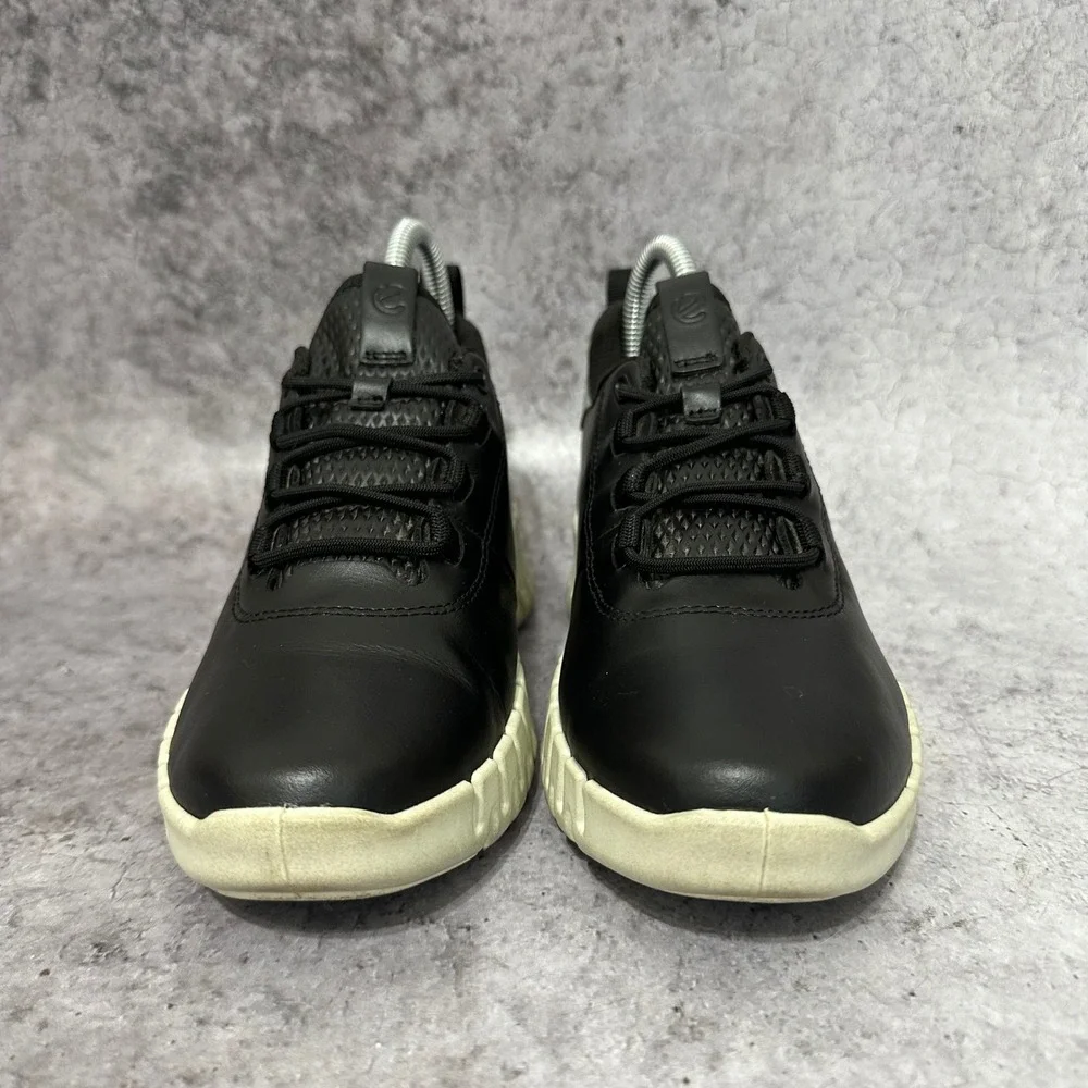 ECCO Gruuv Sneaker Womens 5-5.5 Black Leather Walking Comfort 218203 Low Top